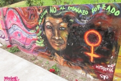 Mural: "No al embarazo forzado"
